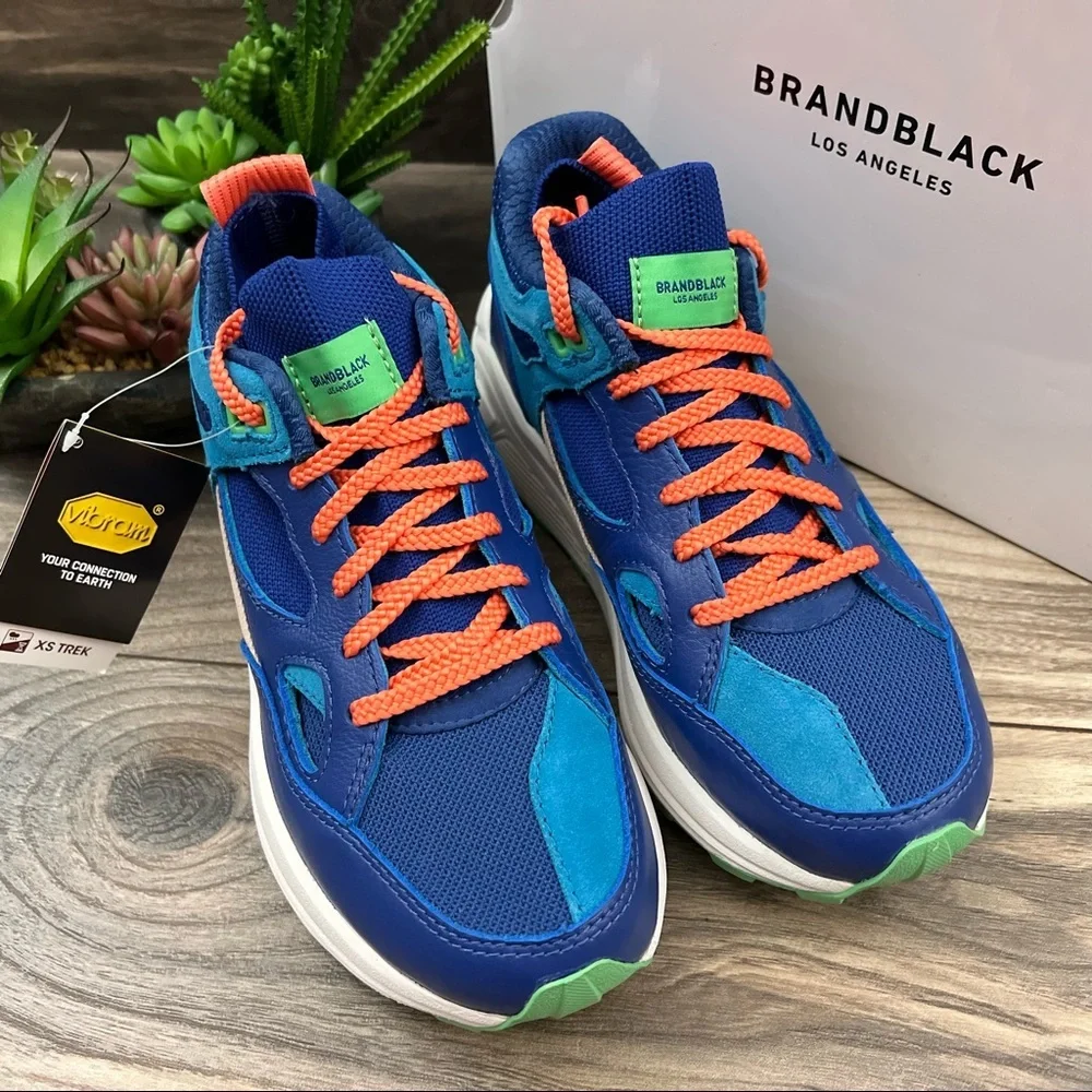 NIB Brandblack Aura 421BB Athletic Sneaker Running Shoes Blue Orange 8 39 - Picture 2 of 12